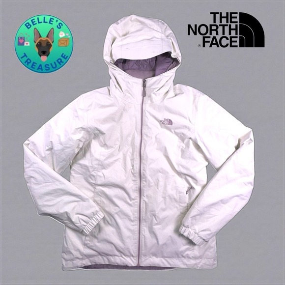 The North Face Jacket Womens Large Dryvent Quest White Purple Winter Hooded Coat - Picture 1 of 12